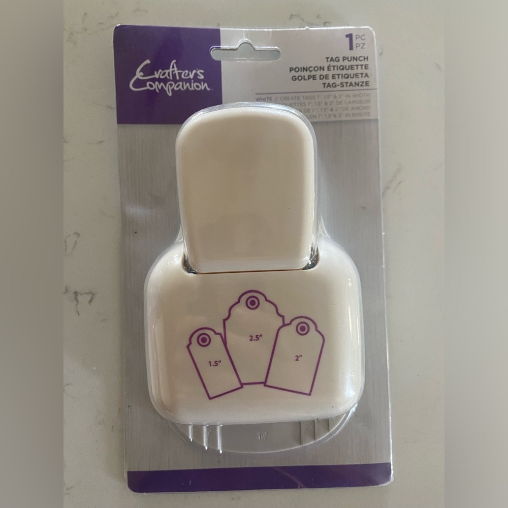 3 Sizes Crafter's Companion Tag Paper Punch 1"-2"  2.5 Size Tag Theme Craft Tool